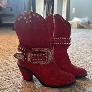 Red Studded Western Boots